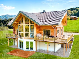 Blockhaus Kodiak Country von LéonWood® Holz-Blockhaus Bausatzhaus ab 197056€, Blockhaus Außenansicht 1