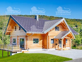 Blockhaus Kodiak Country von LéonWood® Holz-Blockhaus Bausatzhaus ab 197056€, Blockhaus Außenansicht 2