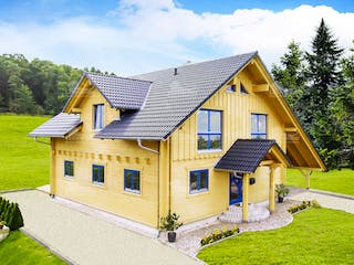 Blockhaus Lapin Kulta von LéonWood® Holz-Blockhaus Bausatzhaus ab 195802€, Blockhaus Außenansicht 2