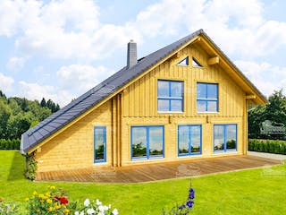 Blockhaus Lapin Kulta von LéonWood® Holz-Blockhaus Bausatzhaus ab 195802€, Blockhaus Außenansicht 3