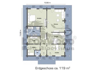 Blockhaus Mikado bel Etage von LéonWood® Holz-Blockhaus Bausatzhaus ab 156532€, Blockhaus Grundriss 1