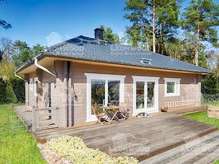 Blockhaus Victoria von LéonWood® Holz-Blockhaus Bausatzhaus ab 107900€, Blockhaus Außenansicht 1