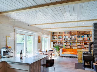Blockhaus Victoria von LéonWood® Holz-Blockhaus Bausatzhaus ab 107900€, Blockhaus Innenansicht 2