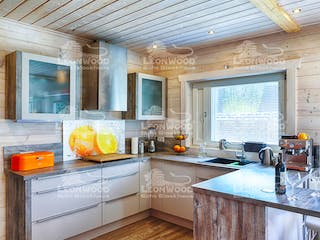 Blockhaus Victoria von LéonWood® Holz-Blockhaus Bausatzhaus ab 107900€, Blockhaus Innenansicht 3
