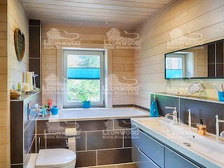 Blockhaus Victoria von LéonWood® Holz-Blockhaus Bausatzhaus ab 107900€, Blockhaus Innenansicht 5