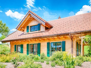 Blockhaus Vikkinghus von LéonWood® Holz-Blockhaus Bausatzhaus ab 153900€, Blockhaus Außenansicht 3