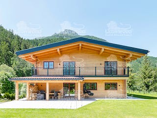 Blockhaus Villa Siena von LéonWood® Holz-Blockhaus Bausatzhaus ab 202283€, Blockhaus Außenansicht 2