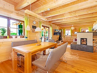 Blockhaus Villa Siena von LéonWood® Holz-Blockhaus Bausatzhaus ab 202283€, Blockhaus Innenansicht 1