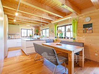 Blockhaus Villa Siena von LéonWood® Holz-Blockhaus Bausatzhaus ab 202283€, Blockhaus Innenansicht 5