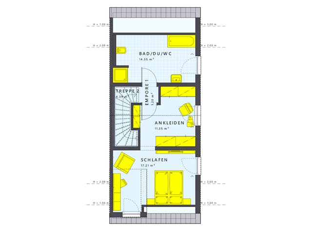 Fertighaus Solution 117 XL V4 von Living Fertighaus Schlüsselfertig ab 401560€, Satteldach-Klassiker Grundriss 3