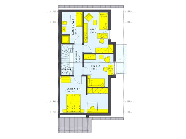 Fertighaus SOLUTION 125 L V2 von Living Fertighaus Schlüsselfertig ab 352015€, Satteldach-Klassiker Grundriss 2