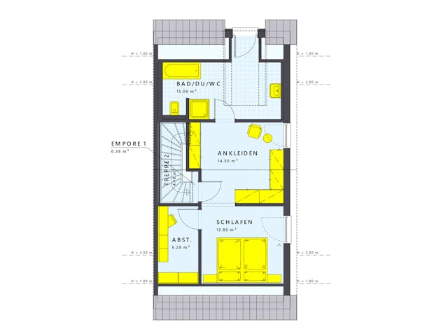 Fertighaus SOLUTION 125 XL V4 von Living Fertighaus Schlüsselfertig ab 448522€, Satteldach-Klassiker Grundriss 3