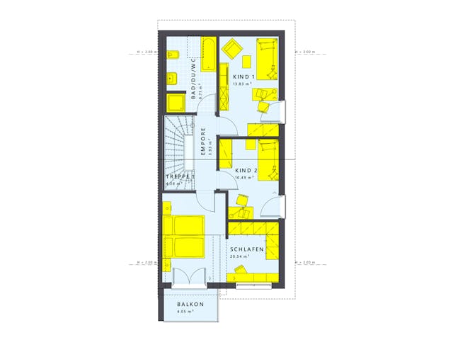 Fertighaus SOLUTION 125 V3 von Living Fertighaus Schlüsselfertig ab 350140€, Satteldach-Klassiker Grundriss 2