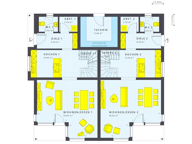 Fertighaus SOLUTION 242 V7 von Living Fertighaus Schlüsselfertig ab 598494€, Cubushaus Grundriss 1