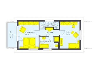 Fertighaus SUNSHINE 107 V2 von Living Fertighaus Schlüsselfertig ab 294817€, Satteldach-Klassiker Innenansicht 2