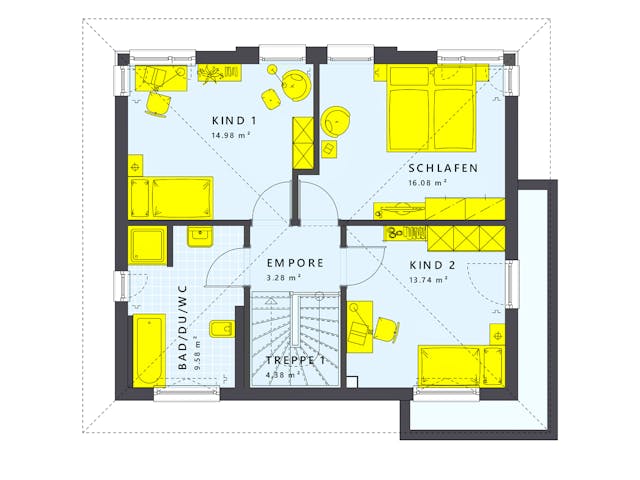 Fertighaus SUNSHINE 125 V6 von Living Fertighaus Schlüsselfertig ab 328217€, Stadtvilla Grundriss 2