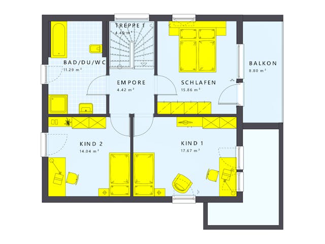 Fertighaus SUNSHINE 136 V8 von Living Fertighaus Schlüsselfertig ab 345561€, Cubushaus Grundriss 2