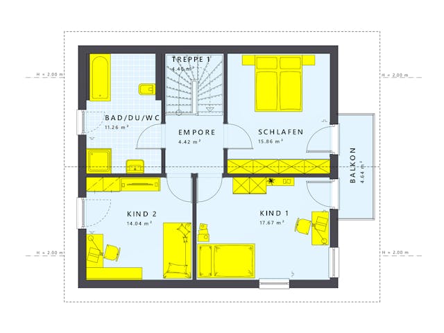 Fertighaus SUNSHINE 136 V4 von Living Fertighaus Schlüsselfertig ab 316704€, Satteldach-Klassiker Innenansicht 2