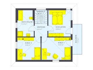Fertighaus SUNSHINE 136 V7 von Living Fertighaus Schlüsselfertig ab 343096€, Stadtvilla Grundriss 2