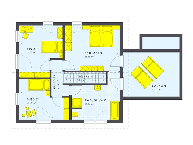 Fertighaus SUNSHINE 157 Fellbach von Living Fertighaus, Satteldach-Klassiker Innenansicht 2