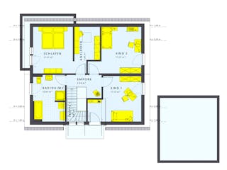 Fertighaus SUNSHINE 165 V2 von Living Fertighaus Schlüsselfertig ab 360009€, Satteldach-Klassiker Grundriss 2