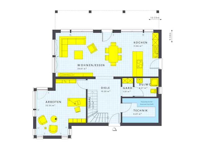 Fertighaus SUNSHINE 165 V7 von Living Fertighaus Schlüsselfertig ab 466421€, Cubushaus Grundriss 1 Fertighaus SUNSHINE 165 V7 von Living Fertighaus Schlüsselfertig ab 466421€, Cubushaus Grundriss 1