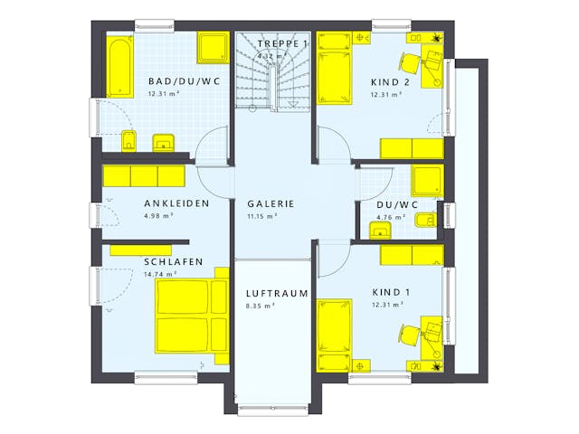 Fertighaus SUNSHINE 167 V7 von Living Fertighaus Schlüsselfertig ab 398244€, Cubushaus Innenansicht 2