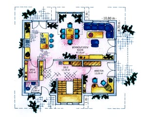 Fertighaus Lichtenau 158 von Keitel-Haus, Satteldach-Klassiker Grundriss 1