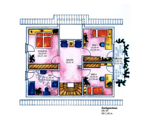 Fertighaus Lichtenau 159 (out) von Keitel-Haus Schlüsselfertig ab 255870€, Satteldach-Klassiker Grundriss 2