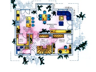 Fertighaus Lichtenau 159 von Keitel-Haus, Satteldach-Klassiker Grundriss 1