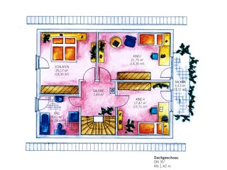 Fertighaus Lichtenau 160 von Keitel-Haus, Satteldach-Klassiker Grundriss 1