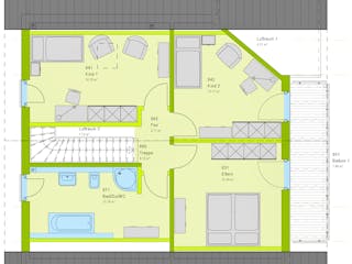 Fertighaus LifeStyle 10 V1 von massa haus Ausbauhaus ab 97999€, Satteldach-Klassiker Grundriss 2