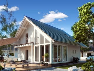 Fertighaus LifeStyle 10 V2 von massa haus Ausbauhaus ab 97999€, Satteldach-Klassiker Außenansicht 1