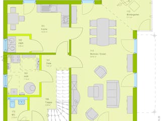 Fertighaus LifeStyle 10 V2 von massa haus Ausbauhaus ab 97999€, Satteldach-Klassiker Grundriss 2