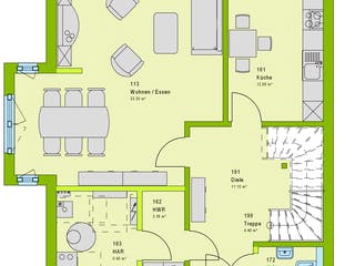 Fertighaus LifeStyle 11 von massa haus Ausbauhaus ab 88999€, Satteldach-Klassiker Innenansicht 1
