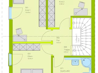Fertighaus LifeStyle 12 von massa haus Ausbauhaus ab 84999€, Satteldach-Klassiker Grundriss 1