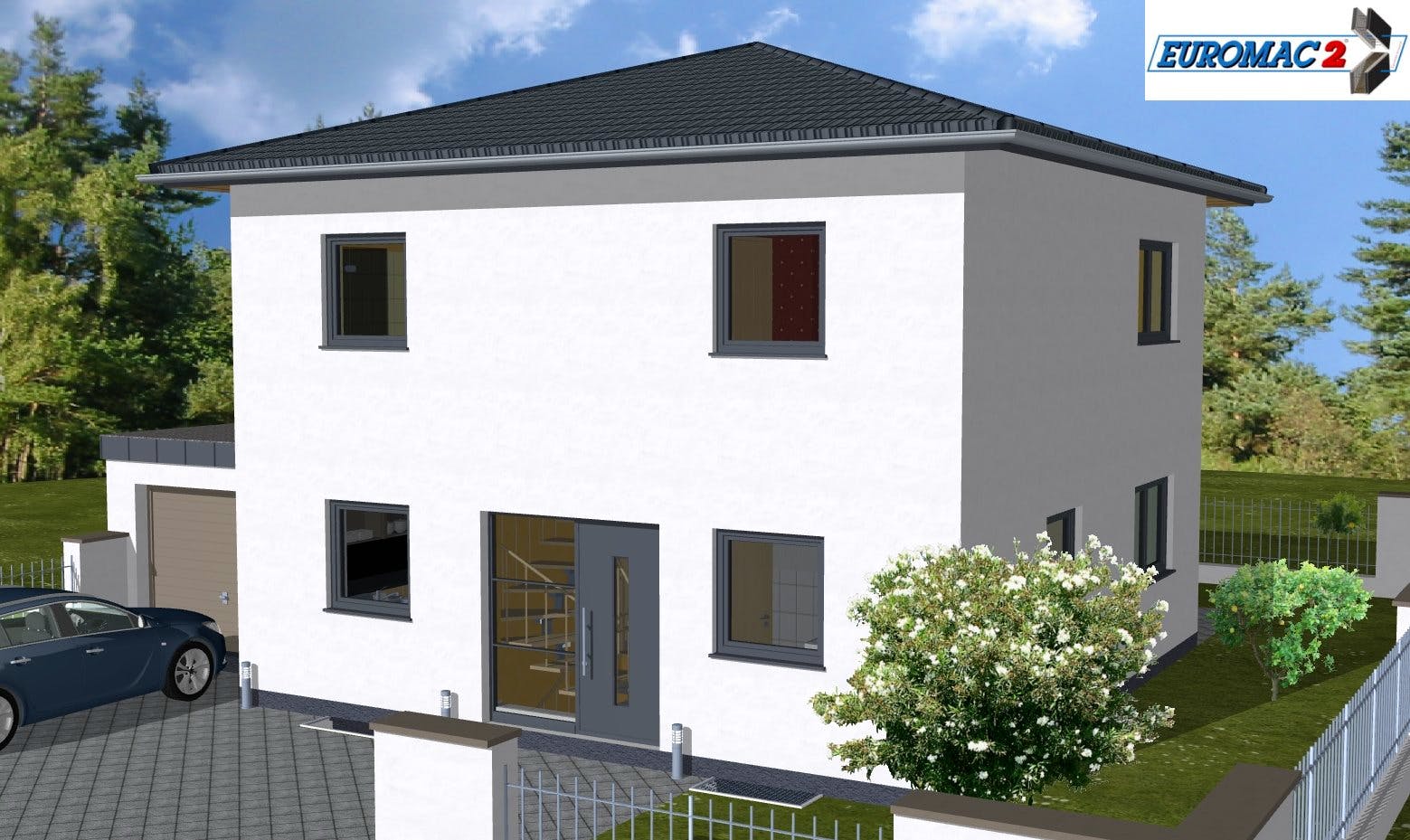 Massivhaus Lifestyle 135 ZD von EUROMAC 2 S.A.S. Bausatzhaus ab 36870€, Stadtvilla Außenansicht 2