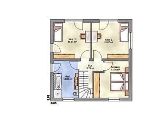 Massivhaus Lifestyle 135 ZD von EUROMAC 2 S.A.S. Bausatzhaus ab 36870€, Stadtvilla Grundriss 1