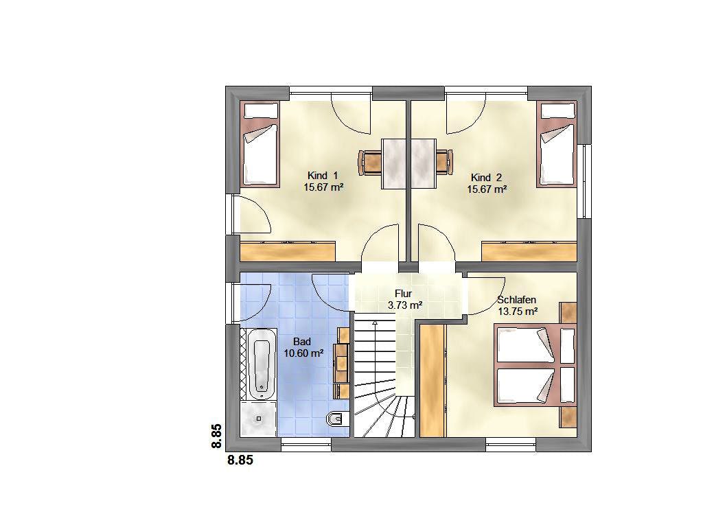 Massivhaus Lifestyle 135 ZD von EUROMAC 2 S.A.S. Bausatzhaus ab 36870€, Stadtvilla Grundriss 1
