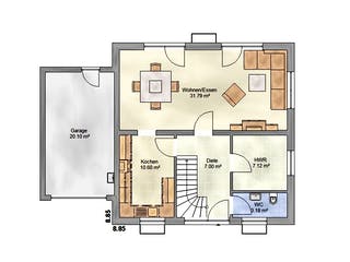 Massivhaus Lifestyle 135 ZD von EUROMAC 2 S.A.S. Bausatzhaus ab 36870€, Stadtvilla Grundriss 2