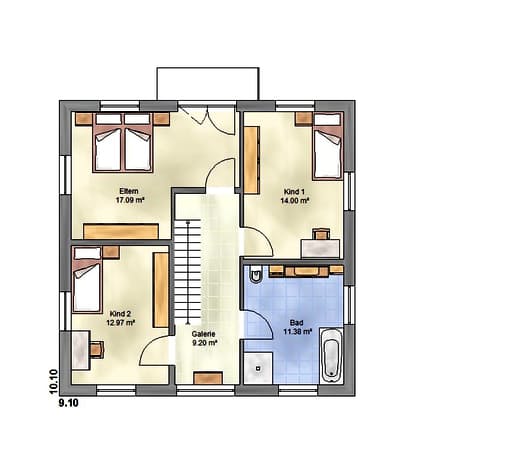 Massivhaus Lifestyle 145 ZD von EUROMAC 2 Bausatzhaus ab 42063€, Stadtvilla Grundriss 1
