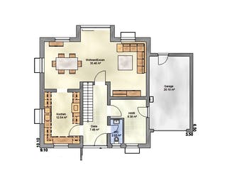 Massivhaus Lifestyle 145 ZD von EUROMAC 2 S.A.S. Bausatzhaus ab 42063€, Stadtvilla Grundriss 2
