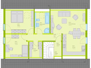 Fertighaus LifeStyle 14 von massa haus Ausbauhaus ab 93999€, Satteldach-Klassiker Grundriss 2