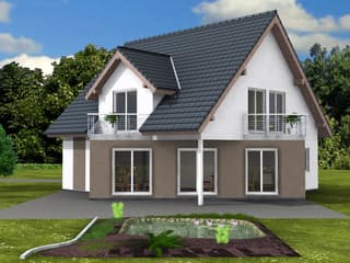 Fertighaus Lifestyle 174 von Suckfüll Energiesparhaus Schlüsselfertig ab 204430€, Satteldach-Klassiker Außenansicht 2