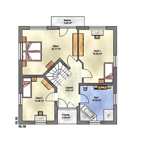 Massivhaus Lifestyle 180 ZD von EUROMAC 2 Bausatzhaus ab 47328€, Stadtvilla Grundriss 1