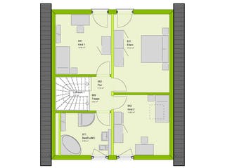 Fertighaus LifeStyle 1 von massa haus Ausbauhaus ab 91999€, Satteldach-Klassiker Grundriss 2