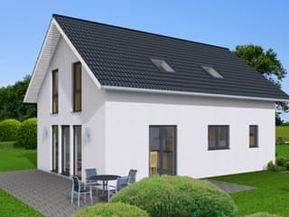 Fertighaus Family 117 von Zimmermann Haus Schlüsselfertig ab 221130€, Satteldach-Klassiker Außenansicht 4