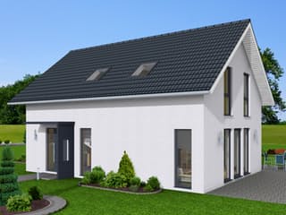 Fertighaus Family 117 von Zimmermann Haus Schlüsselfertig ab 221130€, Satteldach-Klassiker Außenansicht 5