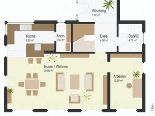 Fertighaus Limbach von Keitel-Haus, Satteldach-Klassiker Grundriss 1