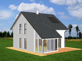 Fertighaus Lindenweg von Ludwig Andrä Holzbau Schlüsselfertig ab 213474€, Satteldach-Klassiker Außenansicht 2